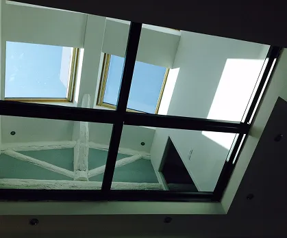 Verrière intérieure inclinée en métal noir