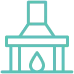Icône de cheminée turquoise